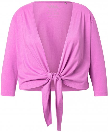 Ulla Popken Versatile Surplice Wrap Tie Hem Bolero Top Cool Pink - T-shirt - 