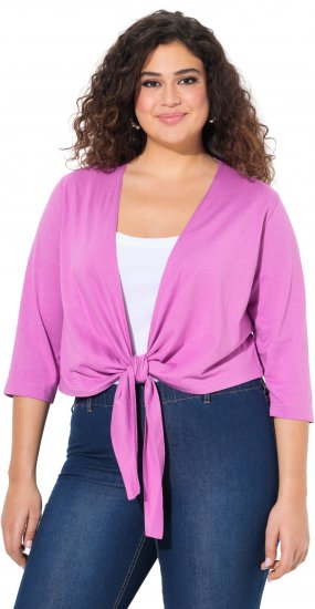 Ulla Popken Versatile Surplice Wrap Tie Hem Bolero Top Cool Pink - T-shirt - 