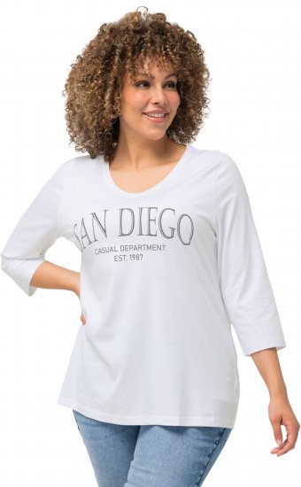 Ulla Popken City Name Graphic Tee Snow White - T-shirt stampate da donna - 
