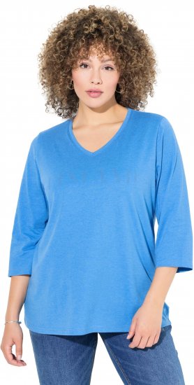 Ulla Popken Country Lettered 3/4 Sleeve Tee Teal Blue - T-shirt stampate da donna - 