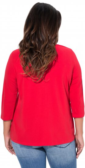 Ulla Popken Floral Graphic V-Neck Tee Lychee - T-shirt stampate da donna - 
