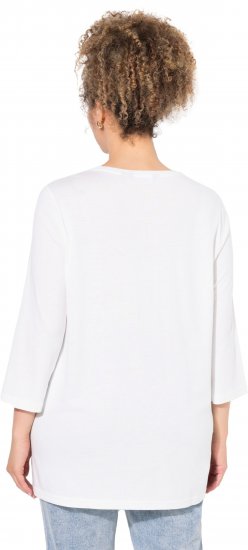 Ulla Popken Casual Mood Floral V-Neck Tee Off-White - T-shirt - 