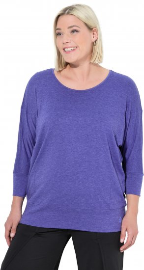 Ulla Popken Quick Drying Batwing Sleeve Tee Blueberry - T-shirt stampate da donna - 