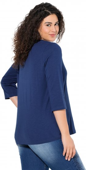 Ulla Popken Rebel 3/4 Sleeve Graphic Tee Ink Blue - T-shirt - 