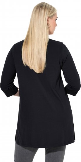 Ulla Popken Ho Ho Ho 3/4 Sleeve Graphic Tunic Tee Black - T-shirt - 