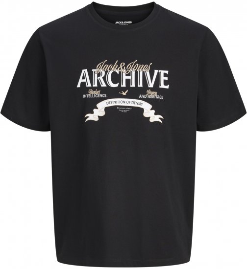 Jack & Jones Dover Denim O-Neck T-Shirt Black - Magliette - Magliette Uomo Taglie Forti