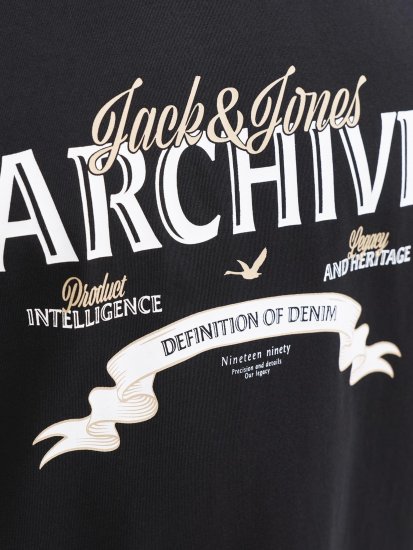 Jack & Jones Dover Denim O-Neck T-Shirt Black - Magliette - Magliette Uomo Taglie Forti