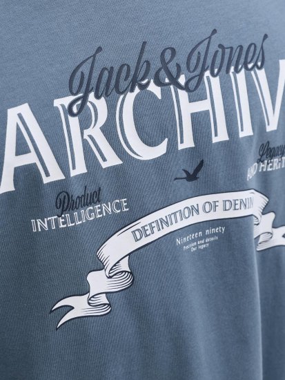 Jack & Jones Dover Denim O-Neck T-Shirt Grey - Magliette - Magliette Uomo Taglie Forti