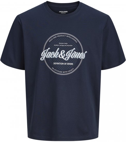 Jack & Jones Dover Denim O-Neck T-Shirt Blue - Magliette - Magliette Uomo Taglie Forti