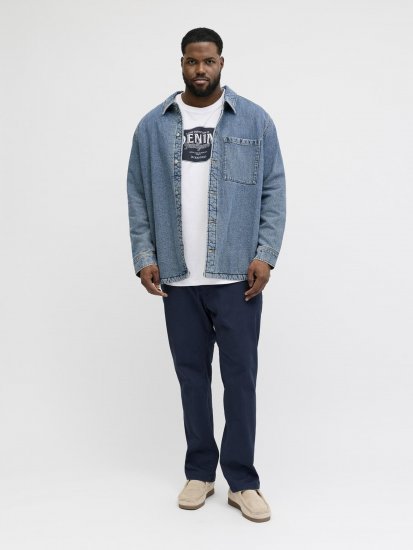 Jack & Jones Dover Denim O-Neck T-Shirt White - Magliette - Magliette Uomo Taglie Forti