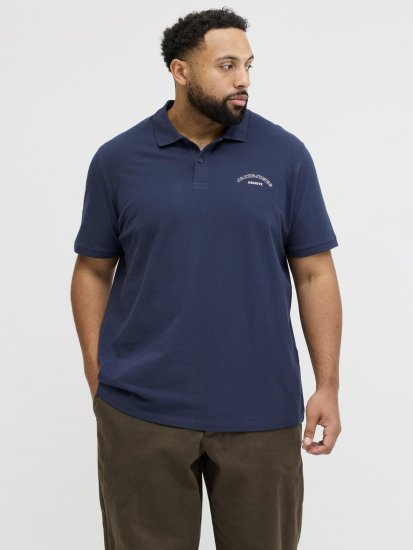 Jack & Jones College Logo Short Sleeve Polo Shirt Blue - Polo - Polo Uomo Taglie Forti