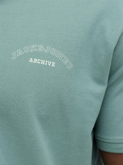 Jack & Jones College Logo Short Sleeve Polo Turquoise - Polo - Polo Uomo Taglie Forti