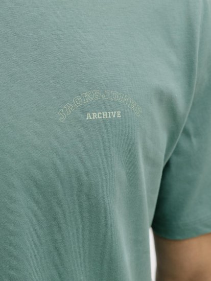 Jack & Jones College Logo Crew Neck T-Shirt Turquoise - Magliette - Magliette Uomo Taglie Forti