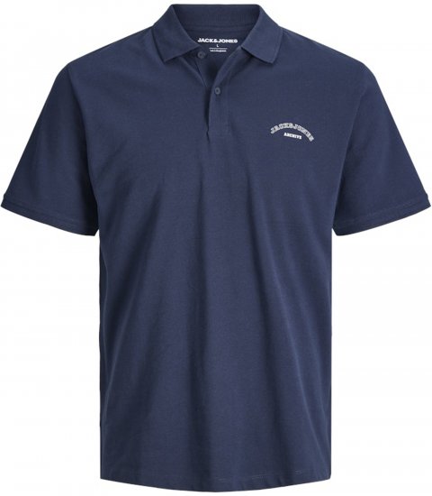 Jack & Jones College Logo Short Sleeve Polo Shirt Blue - Polo - Polo Uomo Taglie Forti