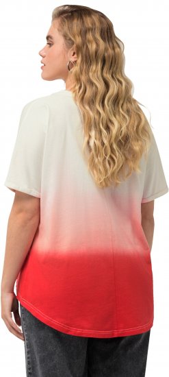 Ulla Popken Dip Dyed Short Sleeve Logo Tee Off-White - T-shirt stampate da donna - 