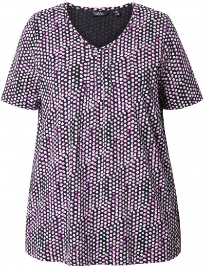 Ulla Popken So Many Dots Tee Light Heather - T-shirt stampate da donna - 
