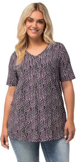 Ulla Popken So Many Dots Tee Light Heather - T-shirt stampate da donna - 