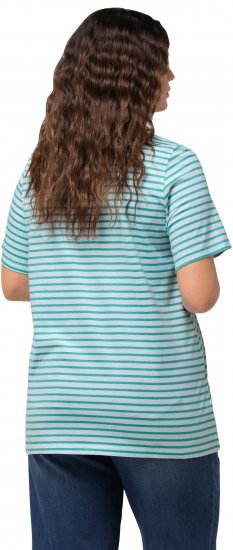 Ulla Popken Palm Tree Embroidered Tee Turquoise Green - T-shirt stampate da donna - 