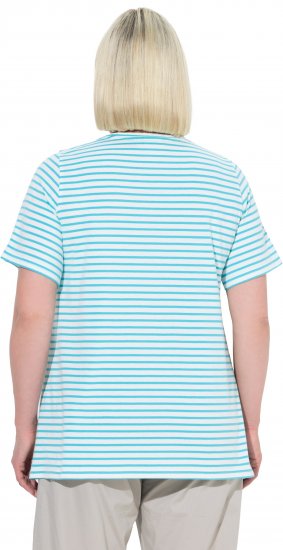Ulla Popken Palm Tree Embroidered Tee Deep Aqua - T-shirt stampate da donna - 