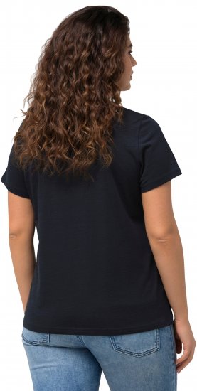 Ulla Popken BISOUS Short Sleeve Graphic Tee Navy Blue - T-shirt stampate da donna - 