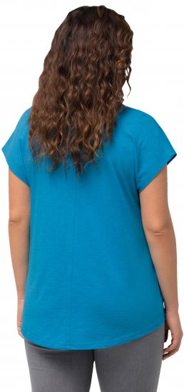 Ulla Popken Metallic Animal Cap Sleeve Graphic Tee Sapphire Blue - T-shirt stampate da donna - 