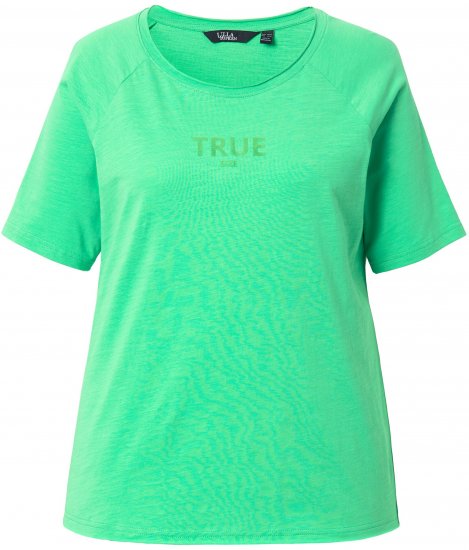 Ulla Popken TRUE Lettering Short Sleeve Tee Mint Green - T-shirt stampate da donna - 