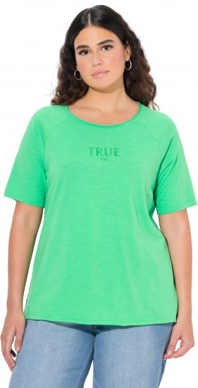 Ulla Popken TRUE Lettering Short Sleeve Tee Mint Green - T-shirt stampate da donna - 