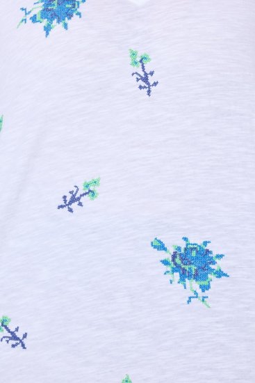 Ulla Popken Cross Stitch Short Sleeve Tee Snow White - T-shirt stampate da donna - T-shirt con Stampa da Donna