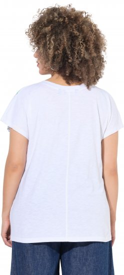 Ulla Popken Cross Stitch Short Sleeve Tee Snow White - T-shirt stampate da donna - 
