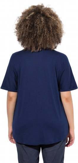 Ulla Popken Marine Print Short Sleeve Tee Ink Blue - T-shirt stampate da donna - 