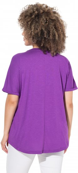Ulla Popken Marine Print Short Sleeve Tee Purple - T-shirt stampate da donna - 