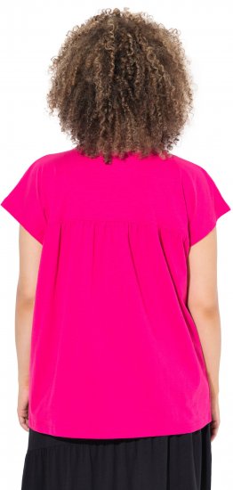 Ulla Popken Free Spirit Butterfly Cap Sleeve Graphic Tee Magenta Pink - T-shirt stampate da donna - 