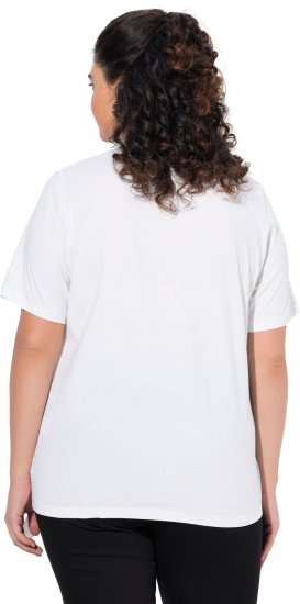 Ulla Popken Flamingo Short Sleeve Graphic Tee Off-White - T-shirt stampate da donna - 