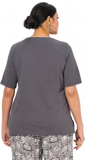 Ulla Popken Cactus Short Sleeve Graphic Tee Graphite Grey - T-shirt stampate da donna - 