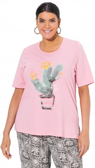 Ulla Popken Cactus Short Sleeve Graphic Tee Pink - T-shirt stampate da donna - 