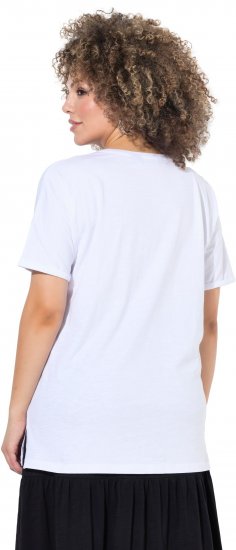 Ulla Popken Bow Short Sleeve Graphic Tee Snow White - T-shirt stampate da donna - 