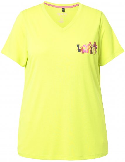 Ulla Popken Wild Antibacterial Short Sleeve Tee Lime - T-shirt - 