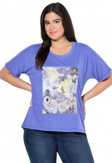 Ulla Popken Lady Of The Moon Short Sleeve Graphic Tee Lavender - T-shirt stampate da donna - 
