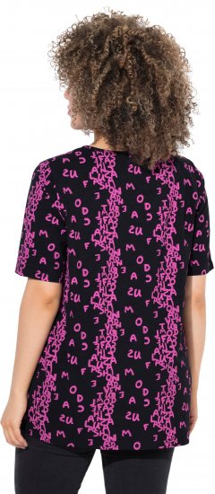 Ulla Popken Letter Print Short Sleeve Tee Magnolia Red - T-shirt stampate da donna - 