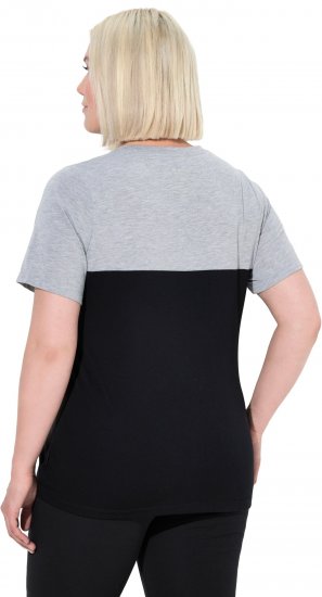 Ulla Popken Nostalgic Escape Performance T-Shirt Black - T-shirt stampate da donna - 
