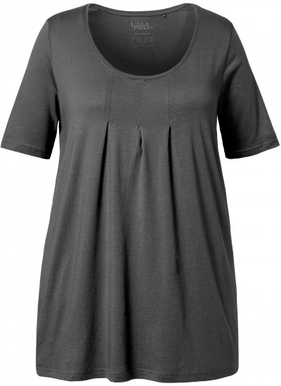 Ulla Popken Essential Front Pleat Tee Graphite Grey - T-shirt - 