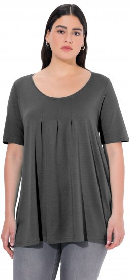 Ulla Popken Essential Front Pleat Tee Graphite Grey - T-shirt - 
