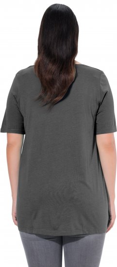 Ulla Popken Essential Front Pleat Tee Graphite Grey - T-shirt - 