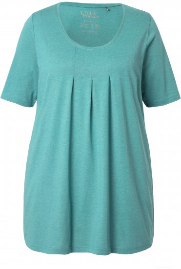 Ulla Popken Essential Front Pleat Tee Green - T-shirt - 