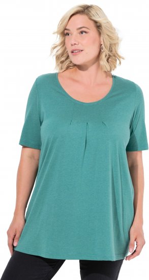 Ulla Popken Essential Front Pleat Tee Green - T-shirt - 