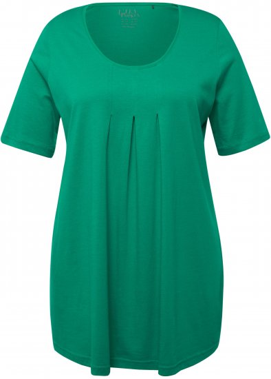 Ulla Popken Essential Front Pleat Tee Emerald Green - T-shirt - T-shirt da donna taglie comode