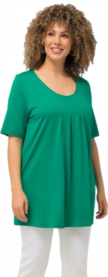 Ulla Popken Essential Front Pleat Tee Emerald Green - T-shirt - T-shirt da donna taglie comode