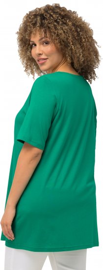 Ulla Popken Essential Front Pleat Tee Emerald Green - T-shirt - T-shirt da donna taglie comode