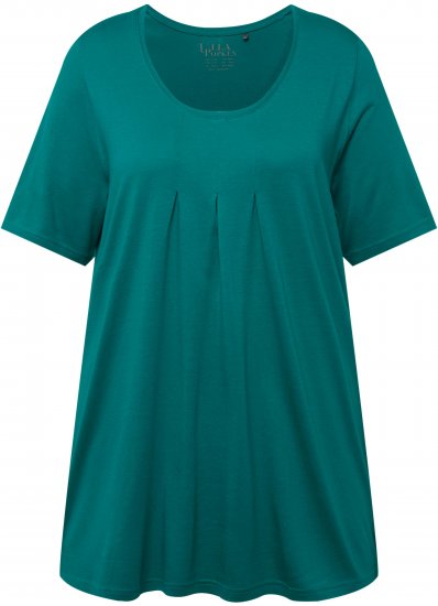 Ulla Popken Essential Front Pleat Tee Dark Emerald - T-shirt - 