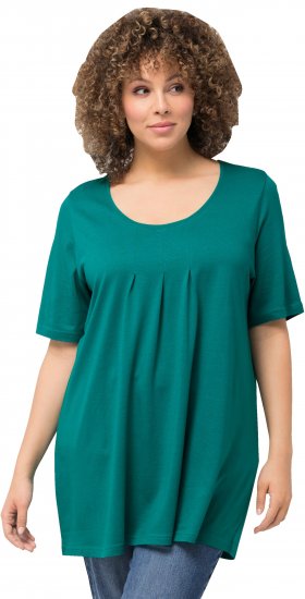 Ulla Popken Essential Front Pleat Tee Dark Emerald - T-shirt - 